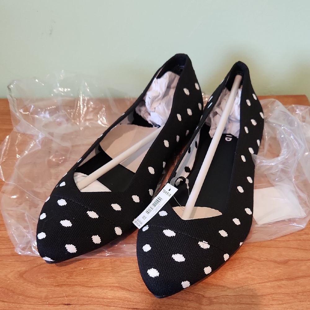 Torrid Black and White Polka Dot Flats